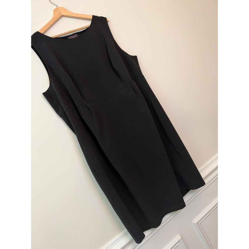 Signature by Robbie Bee Sheath Dress Women 24W Black Sleeveless Ribbed Knit